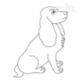 Basset Hound Dog Run Stitch Embroidery Design