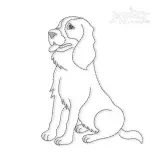 Spaniel Dog Run Stitch Embroidery Design