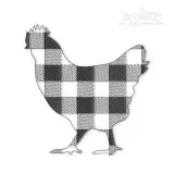 Plaid Pattern Farm Chicken Embroidery Design