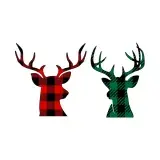 Plaid Pattern Deer or Reindeer Head SVG Cuttable Designs