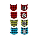 Plaid Pattern Cat Frame Cuttable Designs
