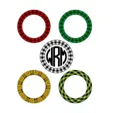 Plaid Pattern Circle Frames Pack Cuttable Designs