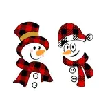 Plaid Pattern Snowman Cuttable Designs
