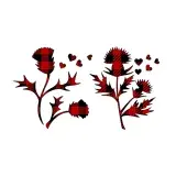 Buffalo Plaid Pattern Thistle Flower Cuttable Designs