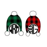 Plaid Pattern Winter Hat Cuttable Designs