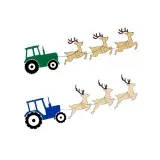 Christmas Tractor Reindeers Sleigh Cuttable Designs