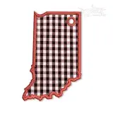 Indiana State Gift Tag ITH Embroidery Design
