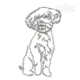 Bichon Frise Dog Run Stitch #1 Embroidery Design