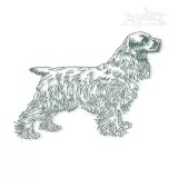 Cocker Spaniel Dog Run Stitch Embroidery Design