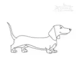 Dachshund Dog Run Stitch Embroidery Design