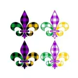 Plaid Pattern Fleur-de-lis SVG Cuttable Designs