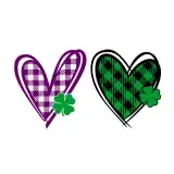 Plaid Pattern Heart Clover Shamrock SVG Cuttable Designs