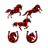 Plaid Pattern Horse Pack SVG Cuttable Design