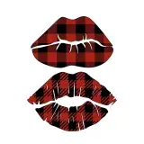 Plaid Pattern Lips SVG Cuttable Designs