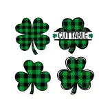 Plaid Pattern Shamrock or Clover SVG Cuttable Designs