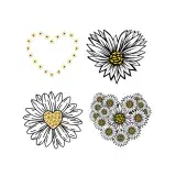 Daisy Hearts SVG Cuttable Designs