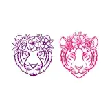 Flowers Tiger Head SVG Cuttable Designs
