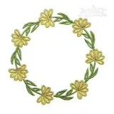 Daisy Circle Wreath Embroidery Design