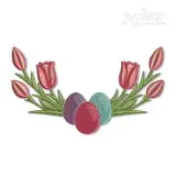 Floral Easter Eggs Wreath Embroidery Design