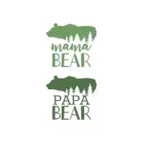 Mama Papa Bear Forest Silhouette SVG Cuttable Designs