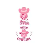 Disco Cowgirl with Cowboy Hat and Mirror Disco Ball SVG Cuttable Designs