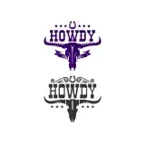 Western Howdy Bull Skull SVG Cuttable Designs