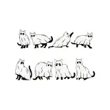 Cat Ghost Halloween SVG Cuttable Designs