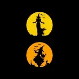 Halloween Witch Moon Silhouette SVG Cuttable Designs