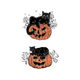 Black Cat Lying on Pumpkin SVG Cuttable Designs