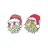 Christmas Hippie Peace Festive Sign SVG Cuttable Designs