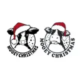 Mooey Christmas Santa Cow SVG Cuttable Designs