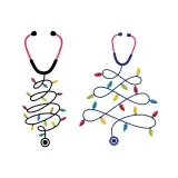 Christmas Tree Stethoscope Nurse Bulb String SVG Cuttable Designs