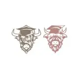 Graduation Highland Cow SVG Cuttable Design