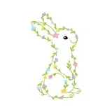 Flower Bunny Easter Floral Rabbit SVG Cuttable Designs