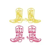 Getting Hitched Rowdy Cowboy Boots SVG Cuttable Design