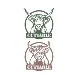 Highland Cow Head Split Frame SVG