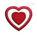 Double Heart Machine Embroidery Design