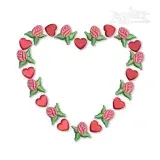 Roses Hearts Outline Machine Embroidery Design