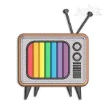 Retro TV Vintage Television Machine Embroidery Design