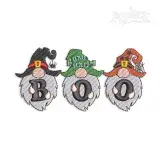 Halloween Boo Gnomes Machine Embroidery Design