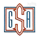 Square Monogram Embroidery Font