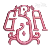 Vienna Monogram 3D Puff Embroidery Font