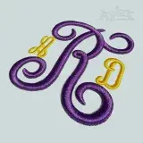 3D Empire Puff Curlz Monogram Machine Embroidery Font