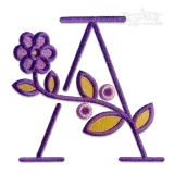 Flowers Alphabet Letters Machine Embroidery Fonts