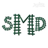 Train Railway Tracks Doodle Embroidery Fonts Monogram