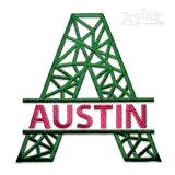 Geometric Split Frame Machine Embroidery Font by Apex