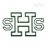 Block Outline Embroidery Font by Apex