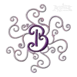 Snow Scroll Two Color Monogram Font by Apex Designs Letters