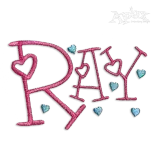 Heart Letters Alphabet Machine Embroidery Font Apex