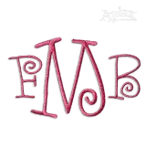 Love Letters Curly with Heart Machine Embroidery Font | Apex